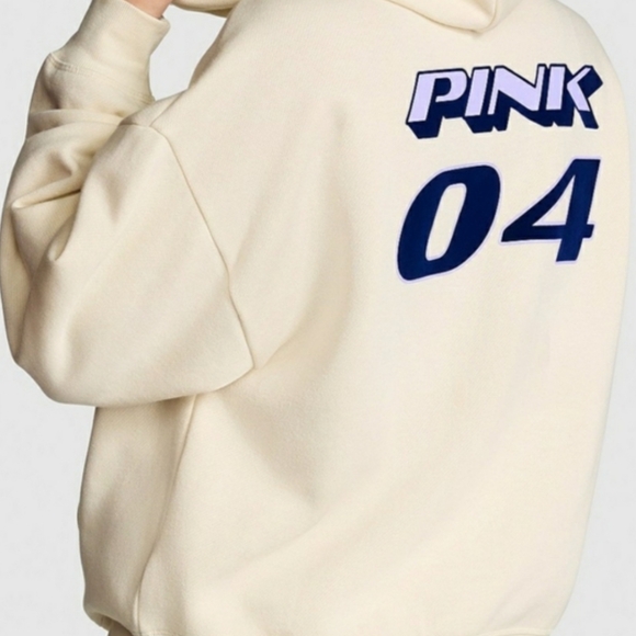 NWT PINK Cream Color Full Zip Hoodie XL - Picture 2 of 8